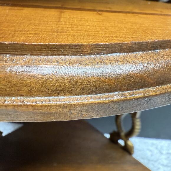 Vintage Sexton Gold Metal and Wood 3 Tier Corner Wall Shelf Trinket Display - Picture 11 of 11